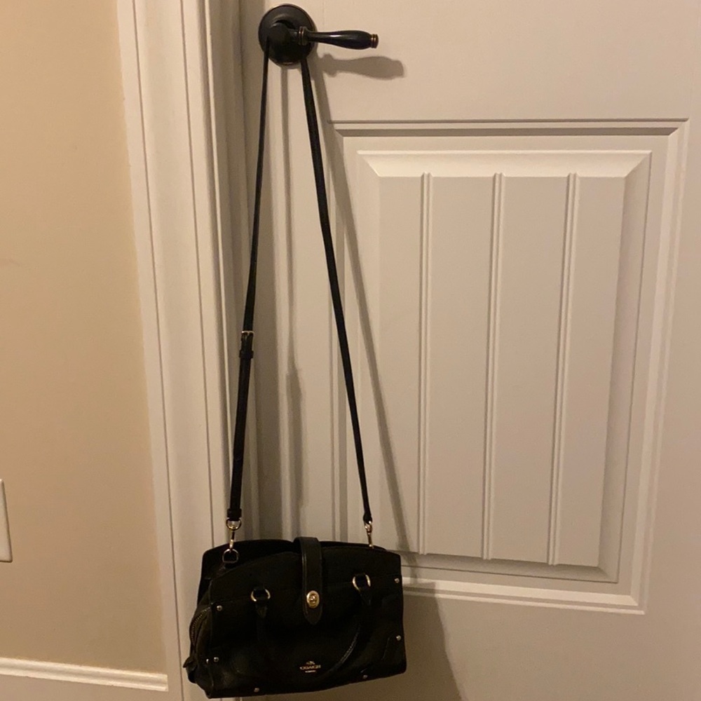 Black leather Coach bag